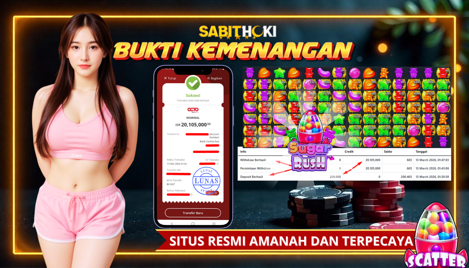 SELAMAT KEPADA MEMBER SETIA SABITHOKI BERHASIL JACKPOT DI PERMAINAN SUGAR RUSH
